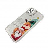 Чехол Christmas Glass Camera iPhone 11 White Чехол Christmas Glass Camera iPhone 11 White