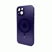 Чехол AG Glass Matt Frame Color MagSafe Logo for Apple iPhone 11 Deep Purple