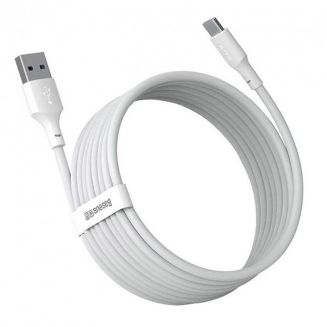 USB Cable Baseus Simple Wisdom Data Cable Kit Type-c (2PCS/Set) (TZCATZJ-02) White 1.5m-1