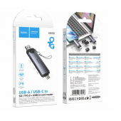  Картрідер Hoco HB56 Victory 3in1 USB/Type-C Metal Grey