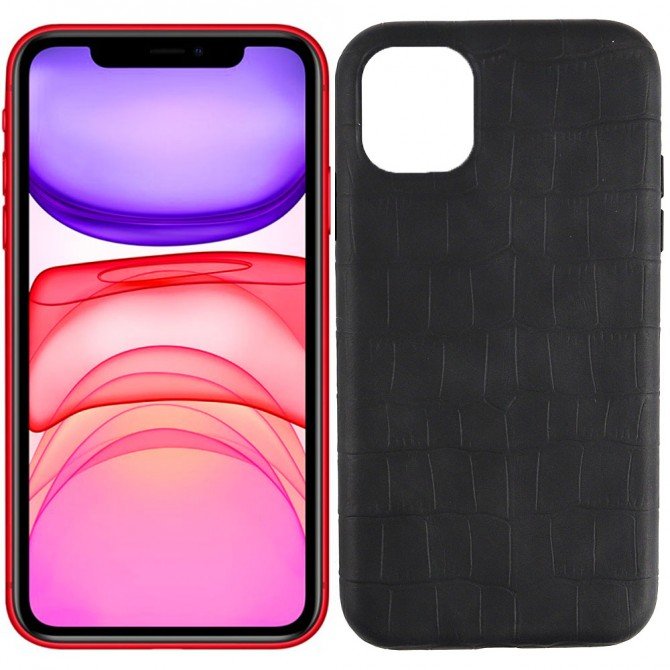 Чохол Leather Croc для Apple Iphone 11 Pro Black