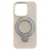 Чехол-накладка Diamond with stand back для iPhone 15 Pro Max White