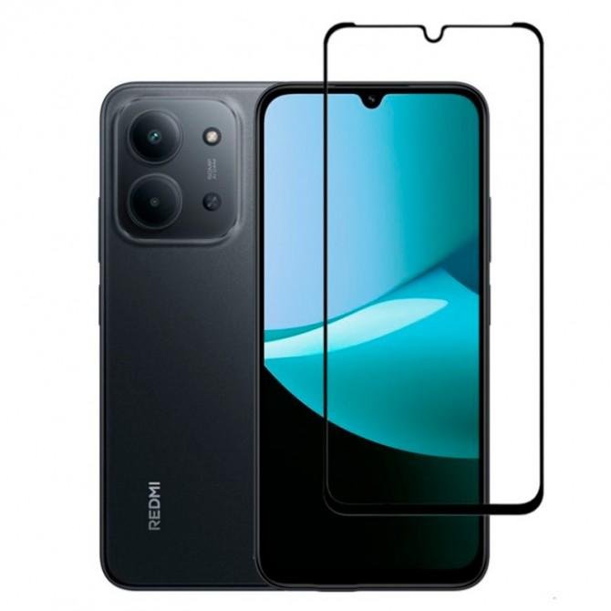 Захисне скло для XIAOMI Redmi 15c Full Glue (0.25 мм, 2.5D, чорне) ЛЮКС-1