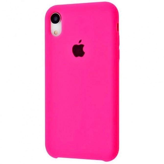 Оригінальний силіконовий чохол для iPhone Xr Неоново Рожевий FULL