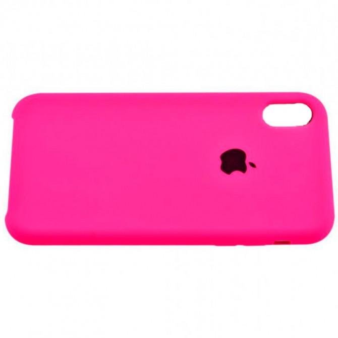 Оригінальний силіконовий чохол для iPhone Xr Неоново Рожевий FULL-1