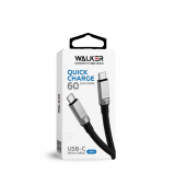 Кабель USB WALKER C915 Type-C to Type-C Black Кабель USB WALKER C915 Type-C to Type-C Black
