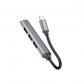 Хаб Hoco HB26 4in1 (Type-C to USB 3.0 + 3*USB2.0) Metal Grey Хаб Hoco HB26 4in1 (Type-C to USB 3.0 + 3*USB2.0) Metal Grey