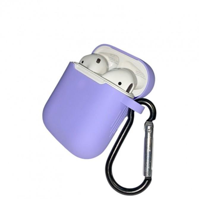 Чехол U-Like Silicone Protective Case For Airpods + Lock Elegant Purple-1