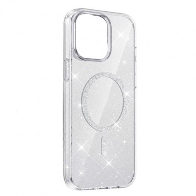 Чехол TPU Eclipse Sparkle (MagFit) для Apple iPhone 14 / 13 (6.1") Прозрачный