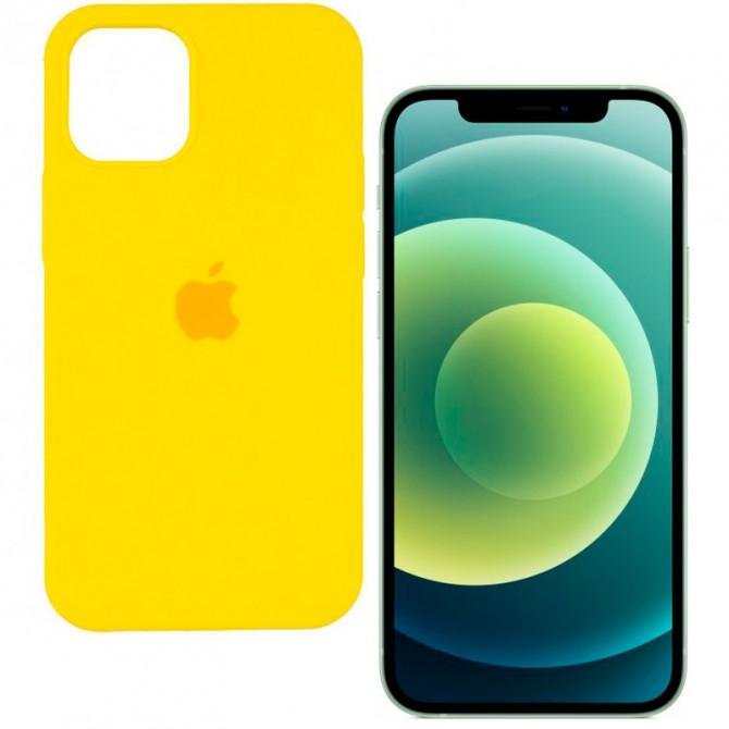 Оригинальный силиконовый чехол для iPhone 12 /12 Pro Неоново Желтый FULL-1