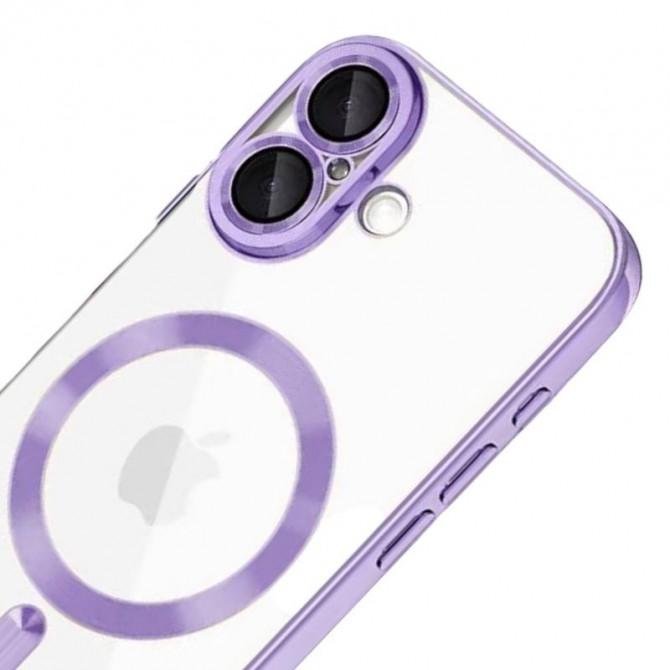Силиконовый чехол SHINING with MagSafe для iPhone 16 Фиолетовый-2