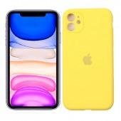 Оригінальний силіконовий чохол для iPhone 11 Жовтий FULL (with camera protection)