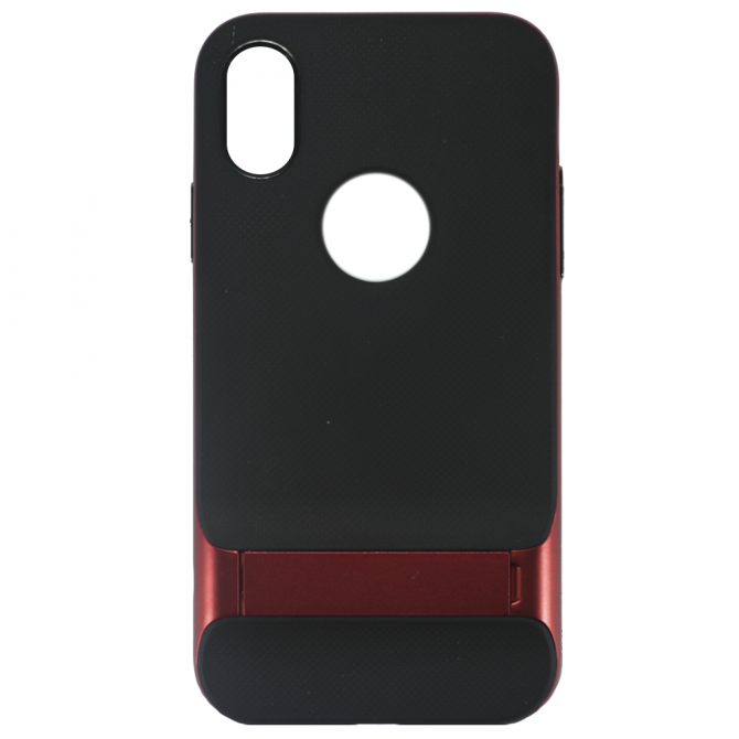 Чохол Rock Royce Series TPU+PC з функцією підставки для Apple iPhone X (Чорний / Червоний)-1
