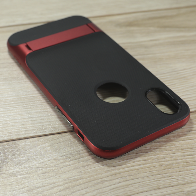 Чохол Rock Royce Series TPU+PC з функцією підставки для Apple iPhone X (Чорний / Червоний)-2