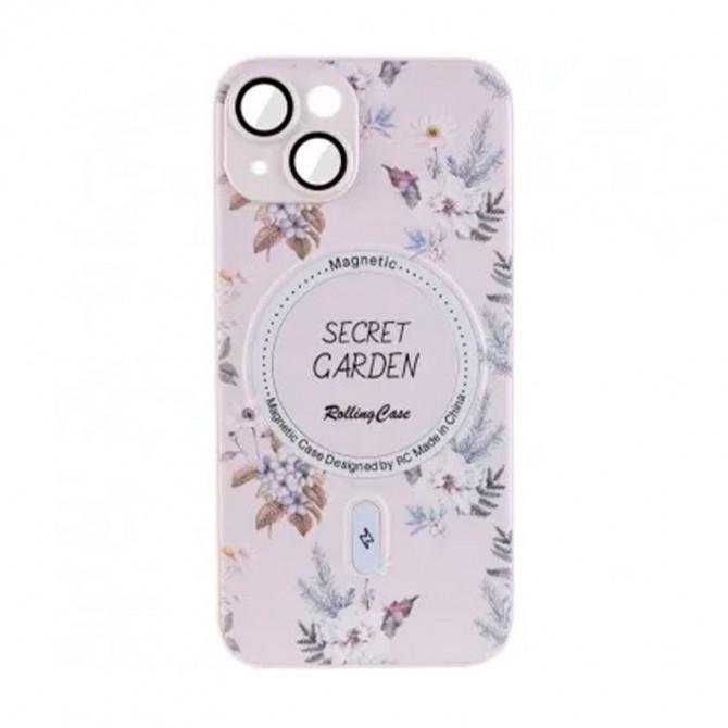 TPU+PC чехол Secret Garden with MagSafe для Apple iPhone 15 (6.1") White