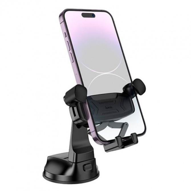 Холдер Hoco H67 Gamble gravity Linkage (centre console) Black-2