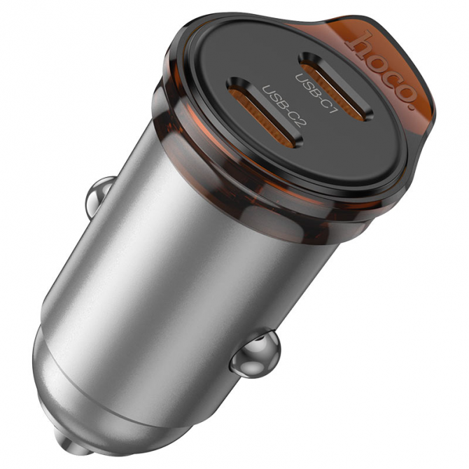Автомобильное зарядное устройство 2 Type-C Hoco NZ16 B 45 W Black