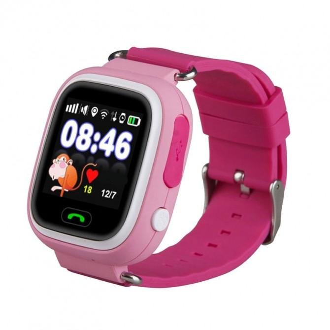 Дитячий розумний годинник з GPS трекером TD-02 (Q90) Рожевий-1
