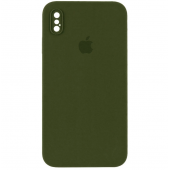 Силіконовий чохол для iPhone Xs Max Хакі FULL (SQUARE SHAPE)