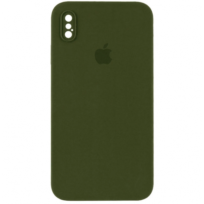 Силиконовый чехол для iPhone Xs Max Хаки FULL (SQUARE SHAPE)