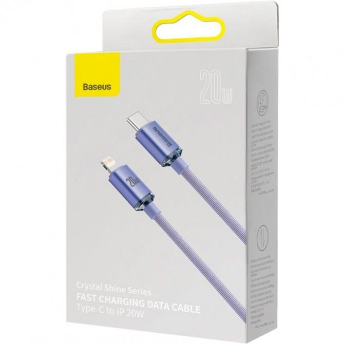 Кабель Baseus Crystal Shine Type-C to Lightning 20W (CAJY000205) Purple 1.2m-2