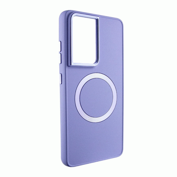 TPU чохол Bonbon Metal Style with MagSafe для Samsung Galaxy S23 Бузковий