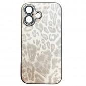 Чохол-накладка шкіряний Leopard Print для iPhone 16 Plus White