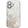 Чохол-накладка шкіряний Leopard Print для iPhone 16 Plus White