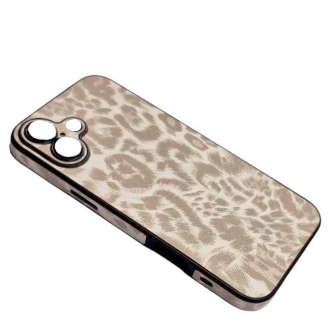 Чохол-накладка шкіряний Leopard Print для iPhone 16 Plus White-3