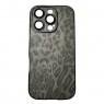 Чохол-накладка шкіряний Leopard Print для iPhone 16 Pro Black