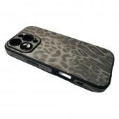 Чохол-накладка шкіряний Leopard Print для iPhone 16 Pro Black