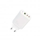 Сетевое зарядное устройство XO CE04 Super Si 2*USB-C/QC 65W + Type-C White