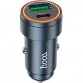 Автомобильное Зарядное Устройство 1Type-C+1USB Hoco Z57A PD30W+QC3.0 Metal Grey