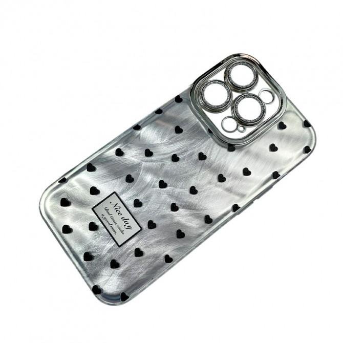 Чехол Shiny Gloss Hearts series for iPhone 14 Pro Max Black-2