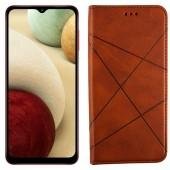 Чехол-книжка Lines Leather для Samsung A125 Galaxy A12 Brown