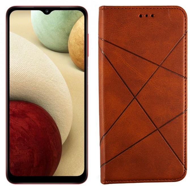 Чехол-книжка Lines Leather для Samsung A125 Galaxy A12 Brown