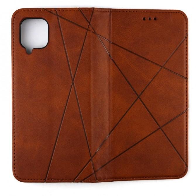 Чехол-книжка Lines Leather для Samsung A125 Galaxy A12 Brown-2