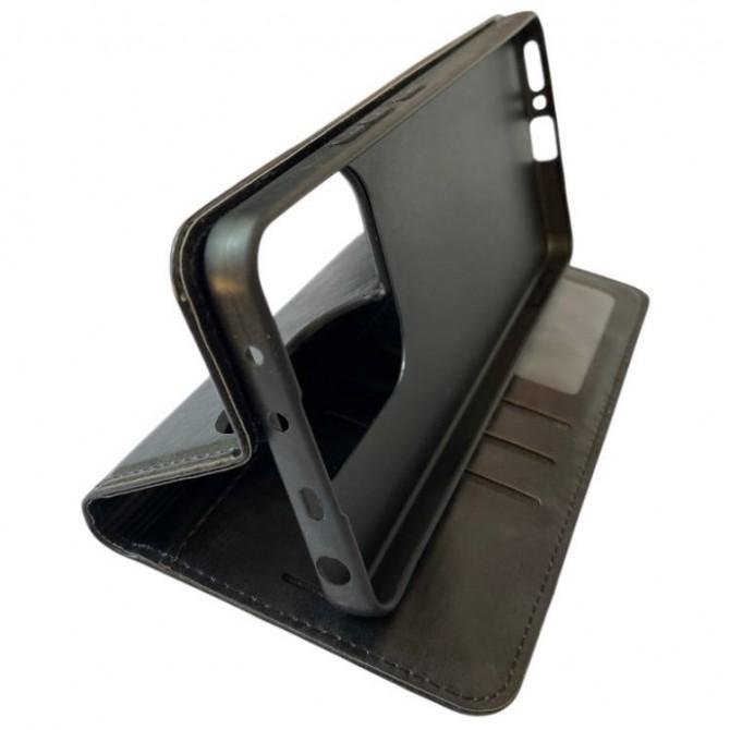 Чохол-книжка Lines Leather for Xiaomi Redmi Note 14 5G Black-3