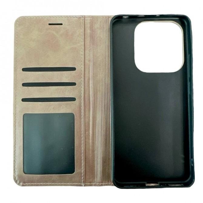 Чохол-книжка Lines Leather for Xiaomi Redmi Note 14 5G Bronze-1