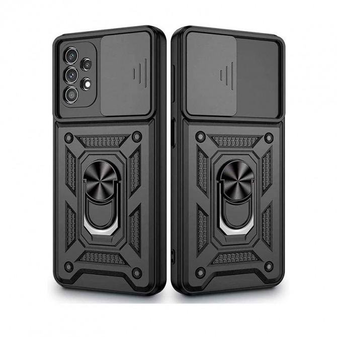 Чохол HONOR Hard Defence Series Samsung A725 Galaxy A72 Black (with Camshield and magnet)-1