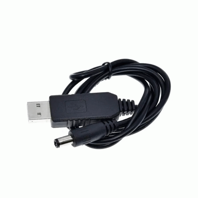 Кабель живлення USB to DC GEN 2 (з перетворювачем), 5.5*2.5mm, 12V, 1A Black