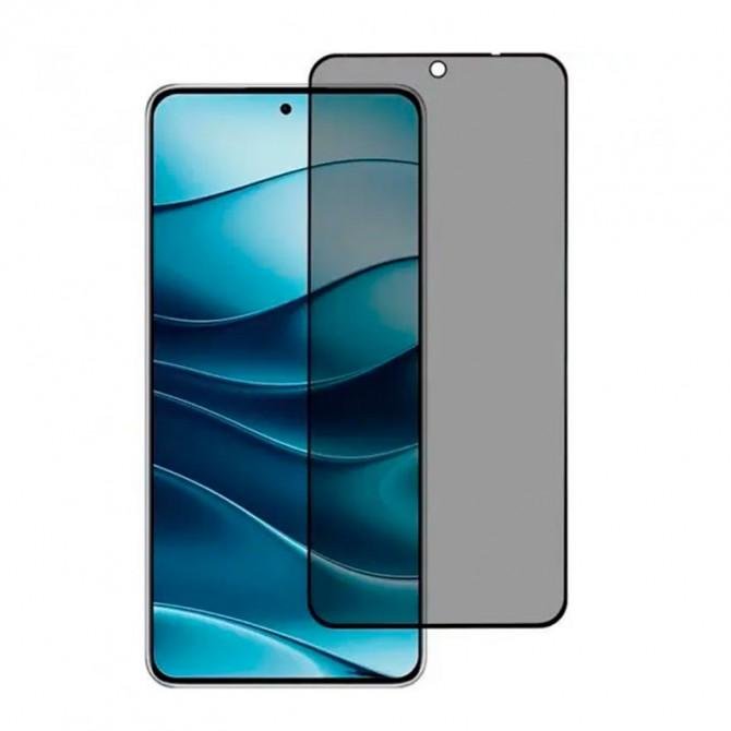 Защитное стекло Xiaomi Redmi Note 14 5G/ Poco M7 Pro 5G Full Glue (0.3 мм, 2.5D, черное) PRIVACY