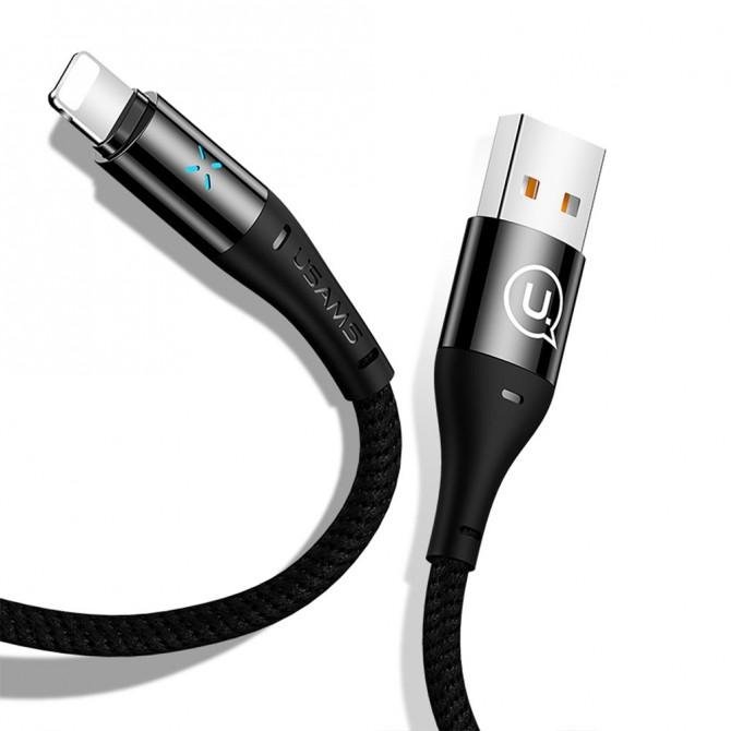 Кабель Usams US-SJ243 Smart Power-off Lightning Чёрный 1.2m-1