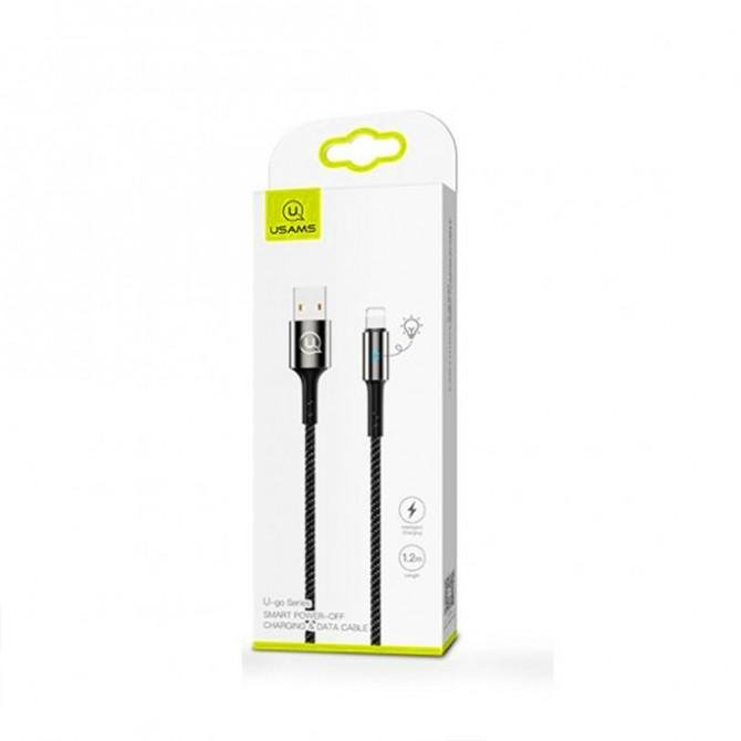 Кабель Usams US-SJ243 Smart Power-off Lightning Чёрный 1.2m-2