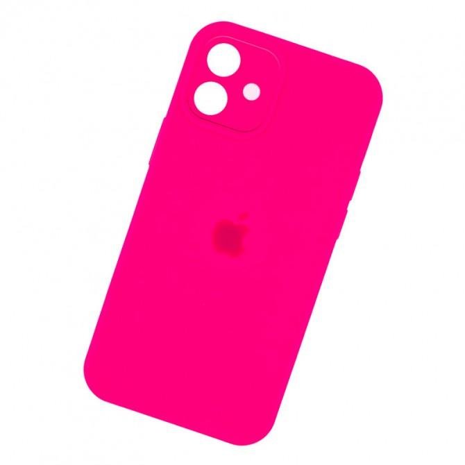 Оригинальный силиконовый чехол для iPhone 11 Ярко Розовый FULL (with camera protection)-2