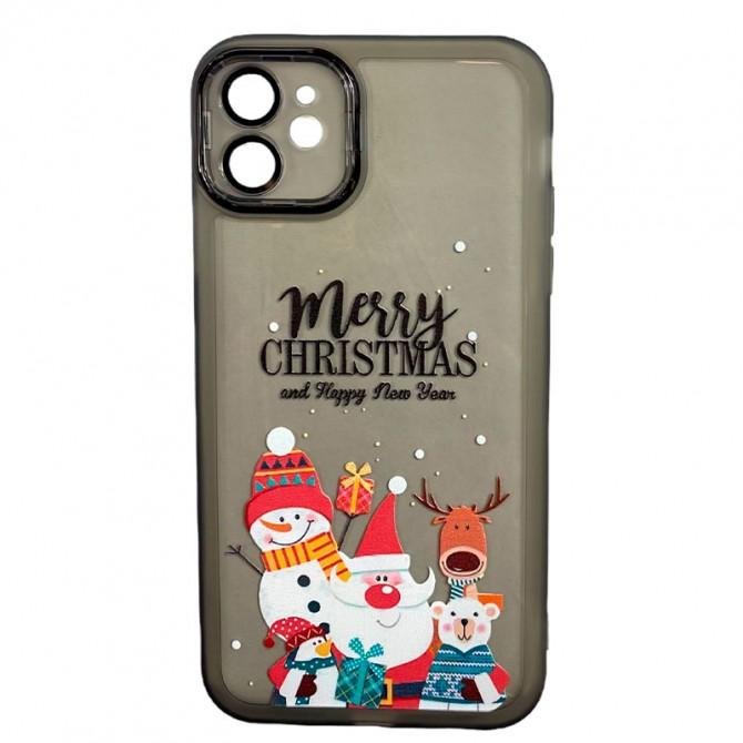 Чохол Christmas Glass Camera iPhone 12 Black