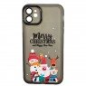 Чехол Christmas Glass Camera iPhone 12 Black