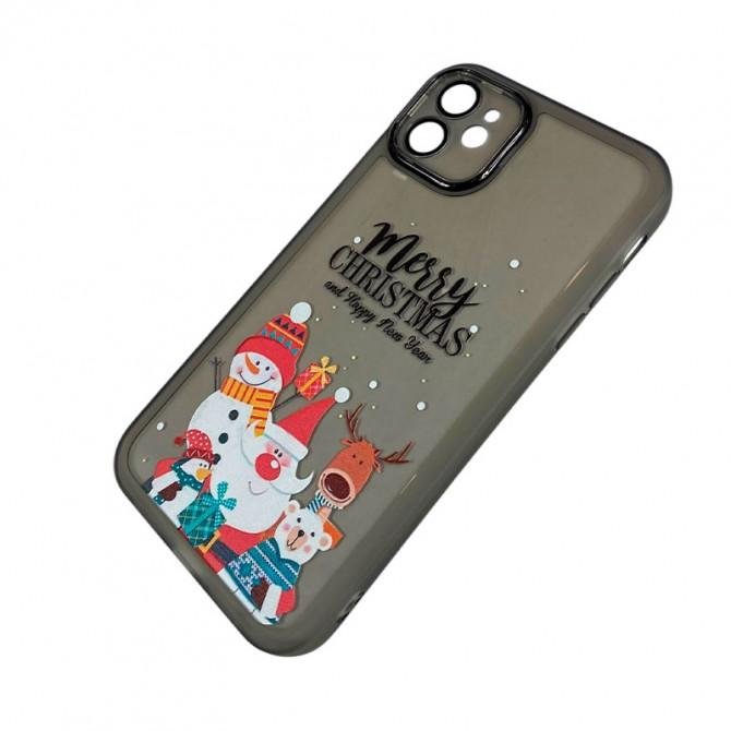 Чохол Christmas Glass Camera iPhone 12 Black-2