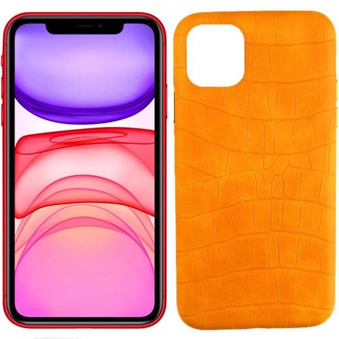 Чехол Leather Croc для Apple Iphone 11 Pro Orange