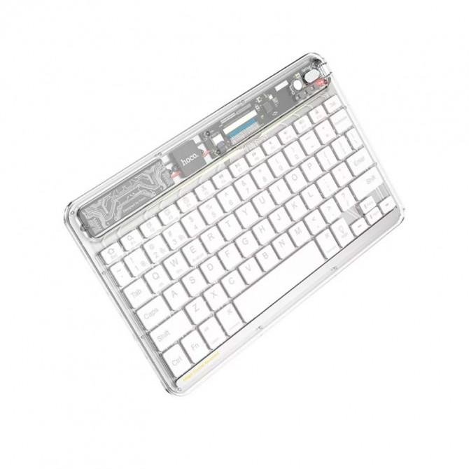 Клавіатура Hoco S55 Transparent Discovery edition Бездротова Біла